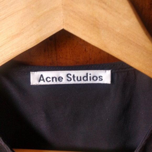 Acne Studios Clair Fluid Top - Black and Gold - Picture 7 of 13